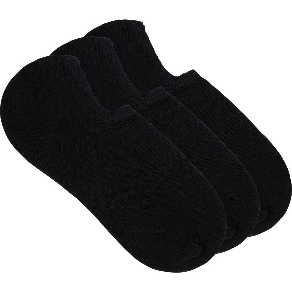 Underworks Ladies No Show Sneaker Socks Size 5-10 Black 3 Pack