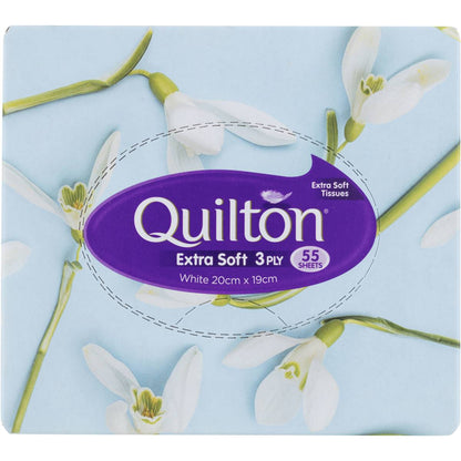 Quilton Facial Tissue White 3ply 55ss White 3ply Each