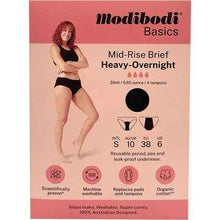 Modibodi Mid Rise Period Underwear Heavy - Overnight Size 10 each