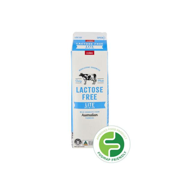 COLES LACTOSE FREE LITE MILK 1L