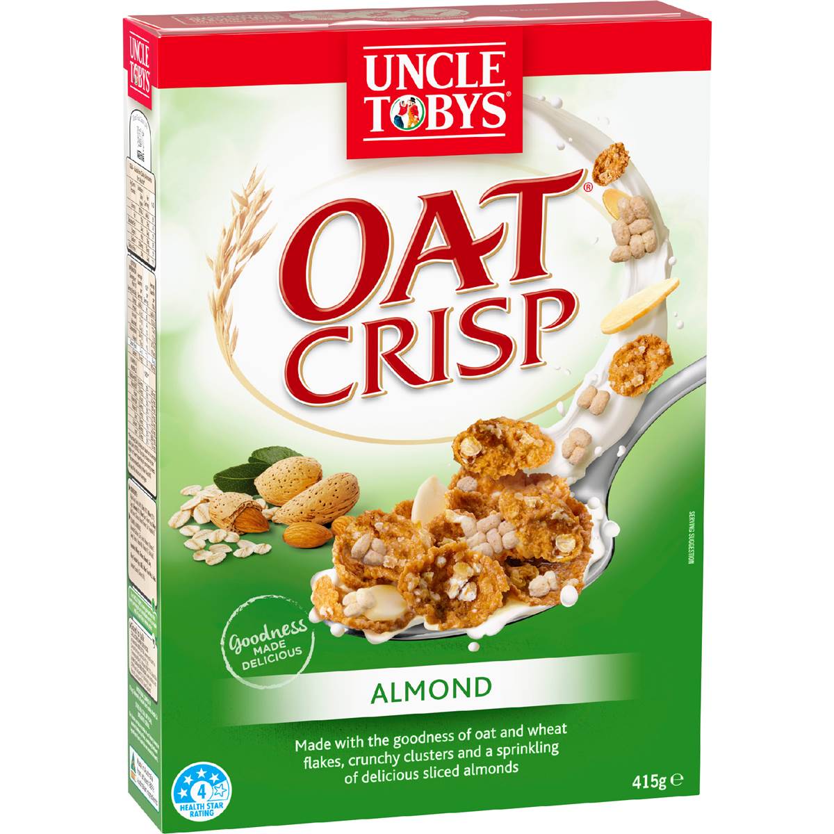 Uncle Tobys Oat Crisp Almond Breakfast Cereal 415g
