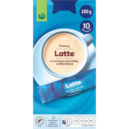 Woolworths Latte Coffee Sachets 10 pack