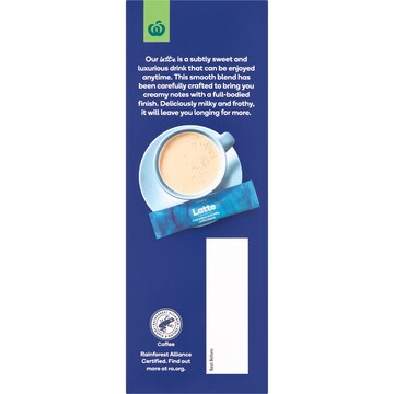Woolworths Latte Coffee Sachets 10 pack