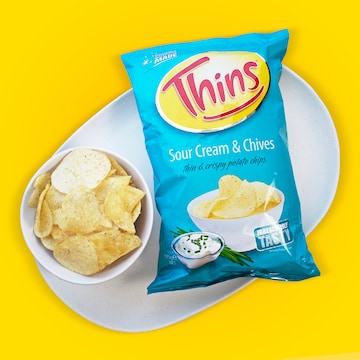 Thins Sour Cream & Chives Potato Chips 175g