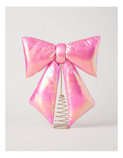 Nostalgia Iridescent Bow Tree Topper in Pink: 38cm