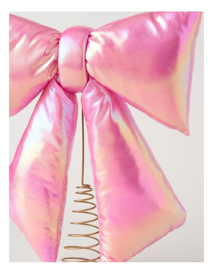 Nostalgia Iridescent Bow Tree Topper in Pink: 38cm