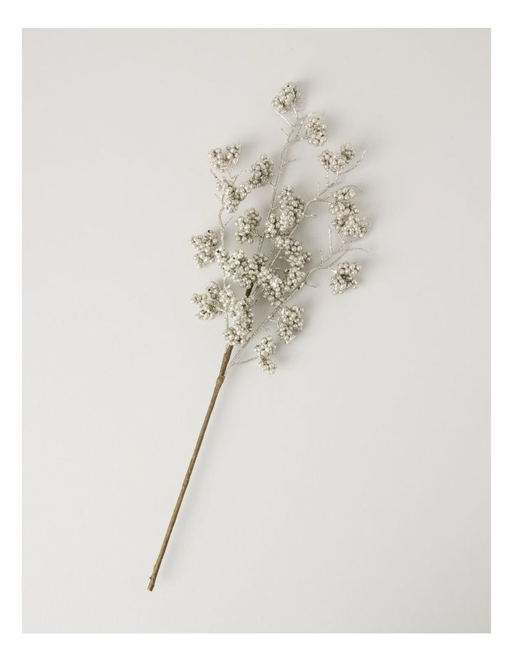 Luxe Glittered Berries Pick in Gold: 50cm