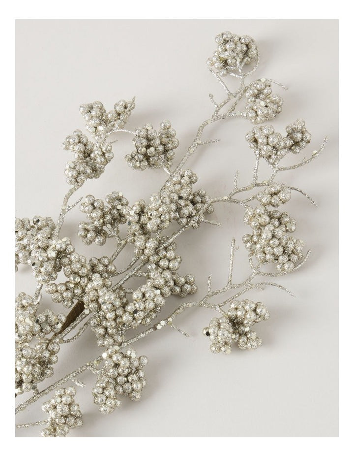 Luxe Glittered Berries Pick in Gold: 50cm