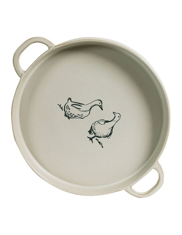 Birds Of A Feather Round Platter With Handles 28 x 4 x 34.5cm