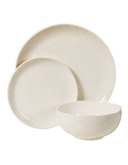 Shell 12pc Dinner Set in Speckled White