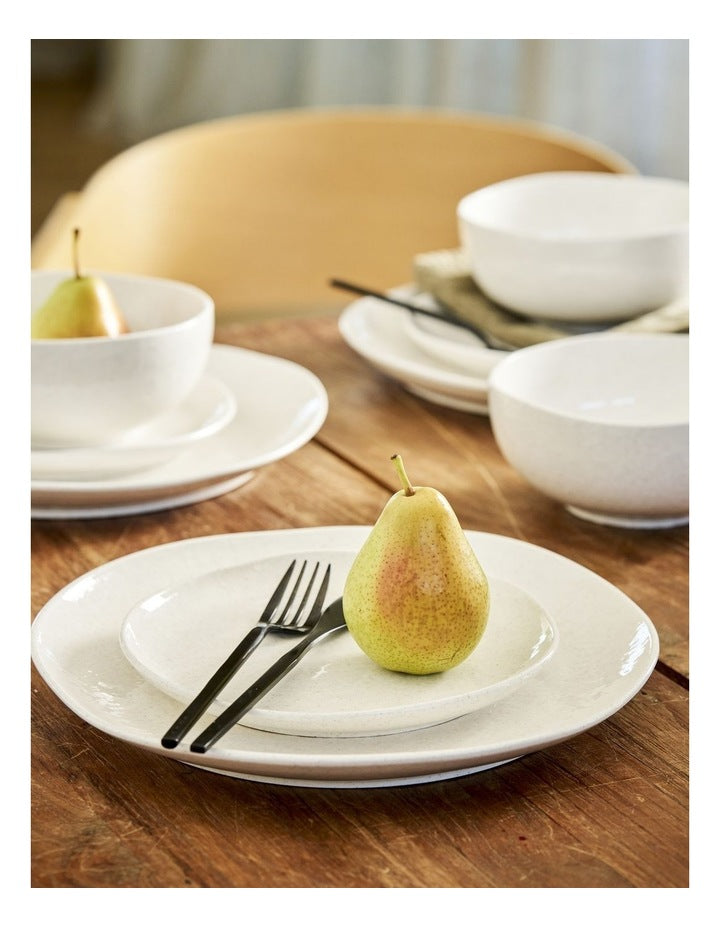 Shell 12pc Dinner Set in Speckled White