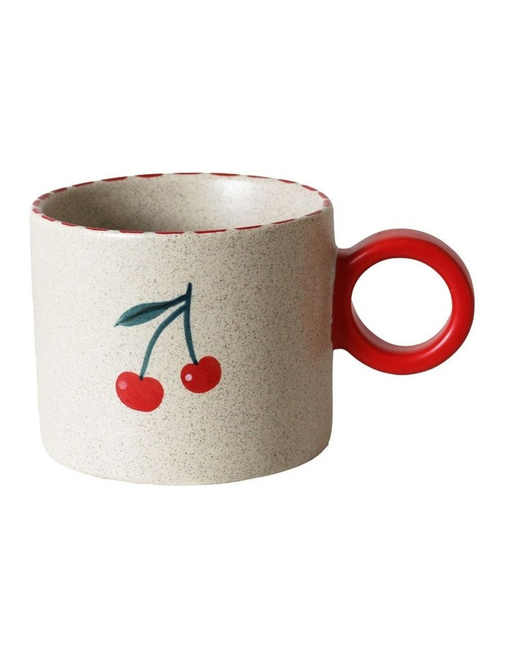 The Fruit Basket Cherry Mug Hand Brushed 250ml