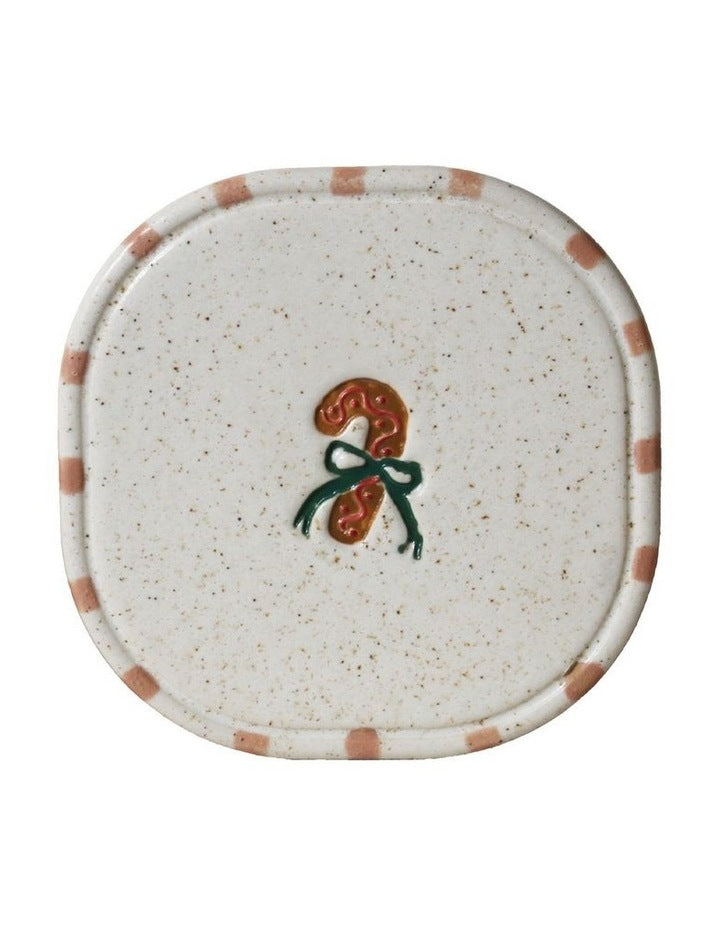 Noel Collection Coaster Hand brushed Candy Cane