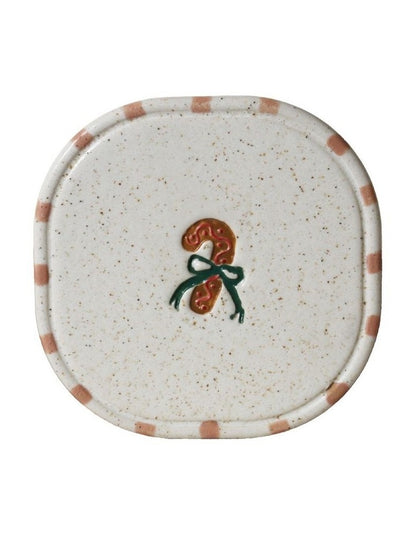 Noel Collection Coaster Hand brushed Candy Cane