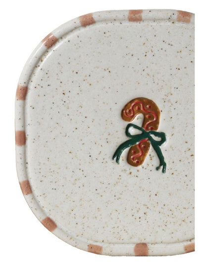 Noel Collection Coaster Hand brushed Candy Cane