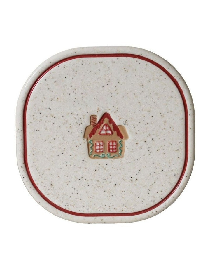 Noel Collection Coaster Hand brushed Gingerbread House
