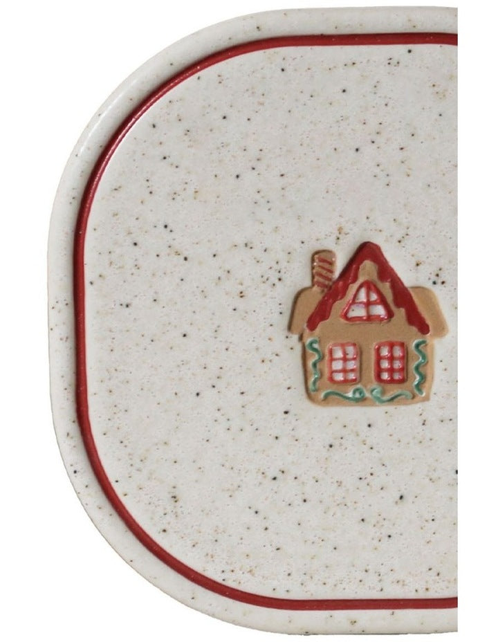 Noel Collection Coaster Hand brushed Gingerbread House