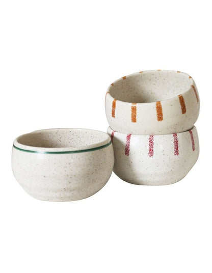 Noel Collection Assorted Hand brushed Condiment Bowls - Set of 3
