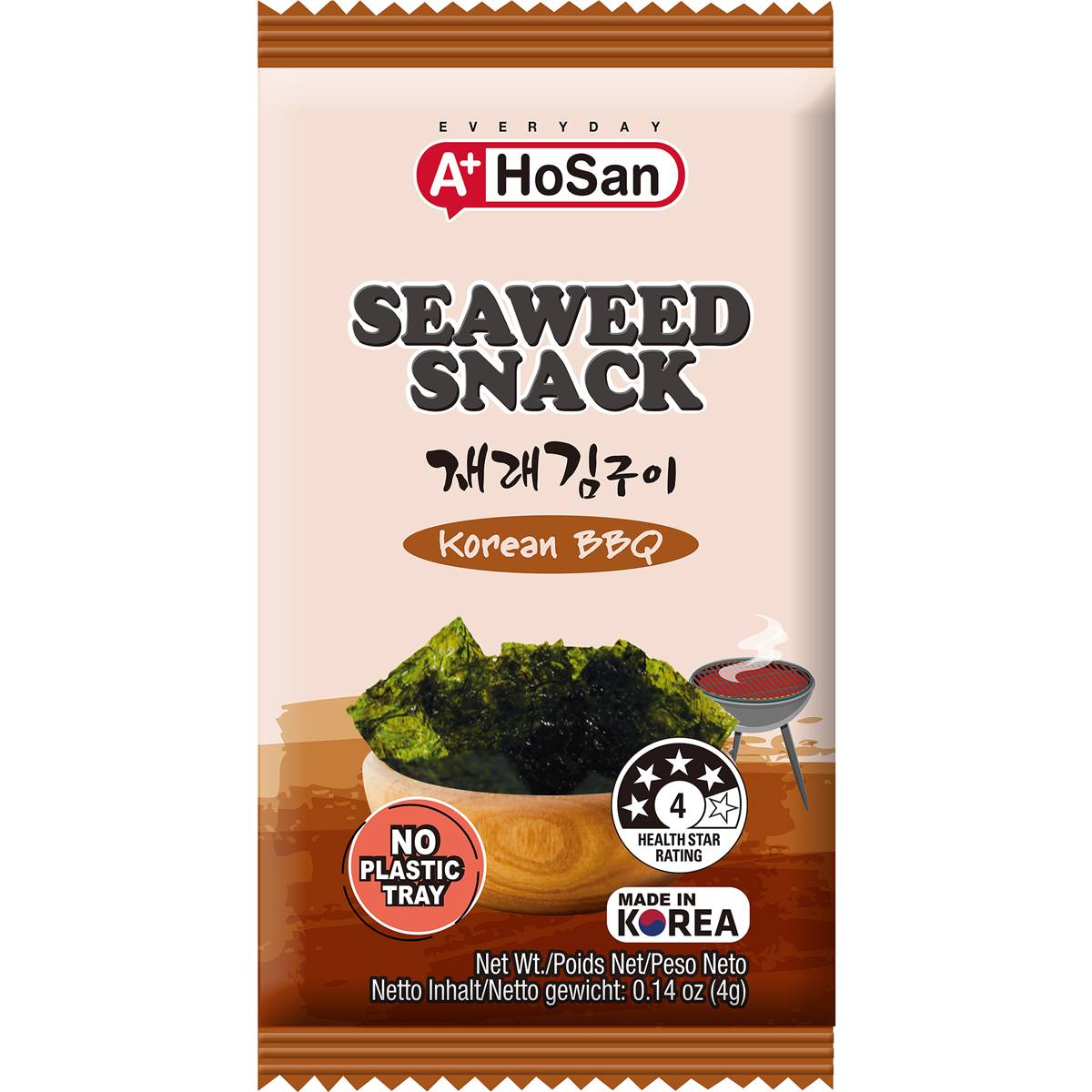 A+ Ho San Seaweed Snack Korean Bbq 4g
