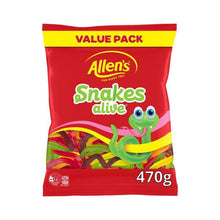 ALLEN'S LOLLIES LARGE VALUE BAG JELLY:SNAKES ALIVE:.:470 GRAM