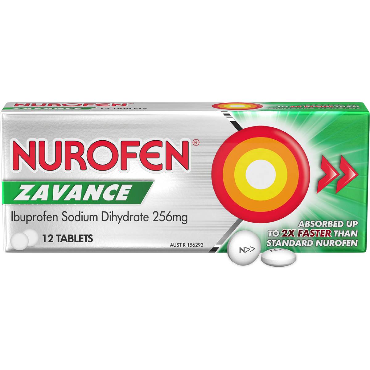 Nurofen Zavance Fast Pain Relief Tablets 256mg Ibuprofen 12 Pack