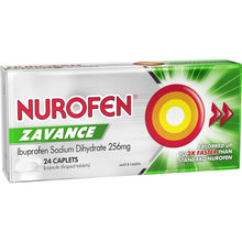 Nurofen Zavance Fast Pain Relief Caplets 256mg Ibuprofen 24 Pack
