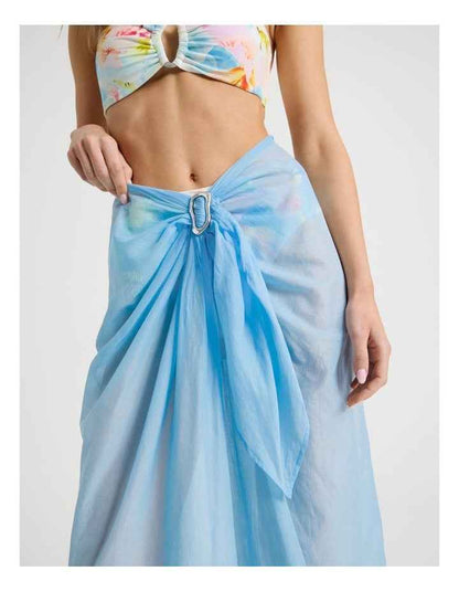 Genevieve Sheer Sarong in Blue