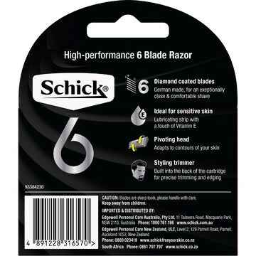Schick 6 High Performance Razor Blades 4 pack