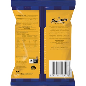 Menz Bumbles Milk Choc Honeycomb 400g