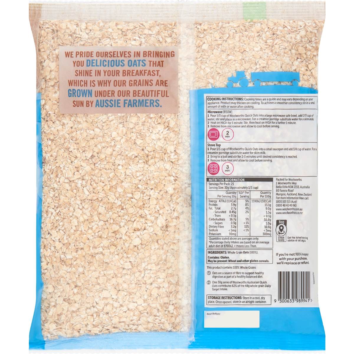 Woolworths Quick Oats 750g