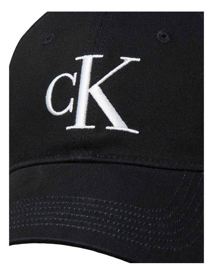 Monologo Embroidery Baseball Cap in Black