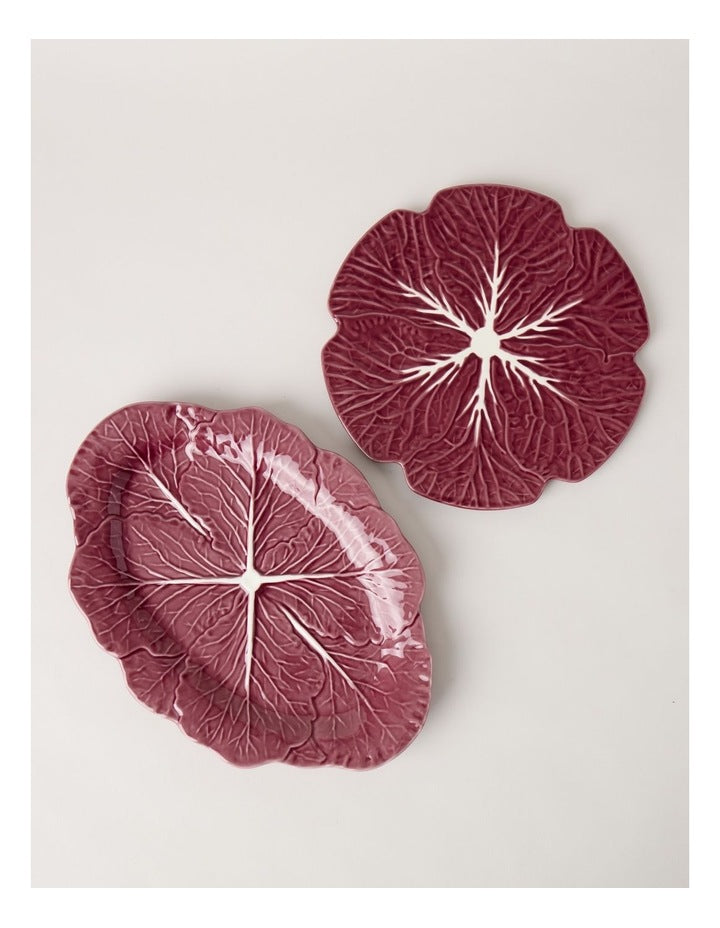 Cabbage Oval Serving Platter 37.5cm in Red