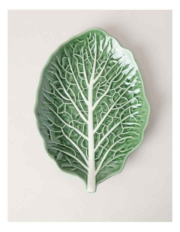Cabbage Leaf Serving Platter 39cm in Green