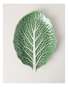 Cabbage Leaf Serving Platter 39cm in Green