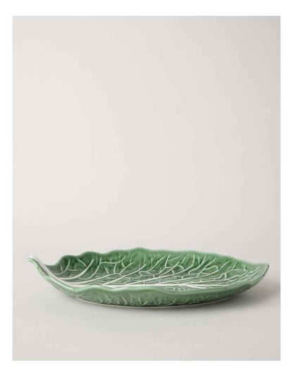 Cabbage Leaf Serving Platter 39cm in Green