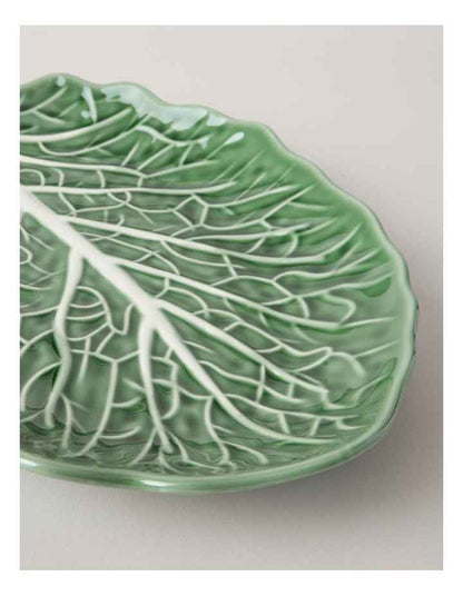 Cabbage Leaf Serving Platter 39cm in Green