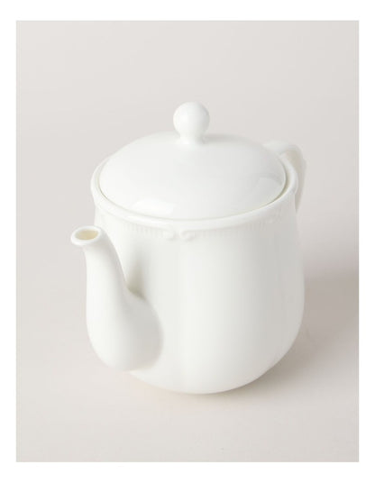 Bella Scalloped Teapot in White