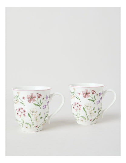 Botanical Floral Mug Set of 2 380ml
