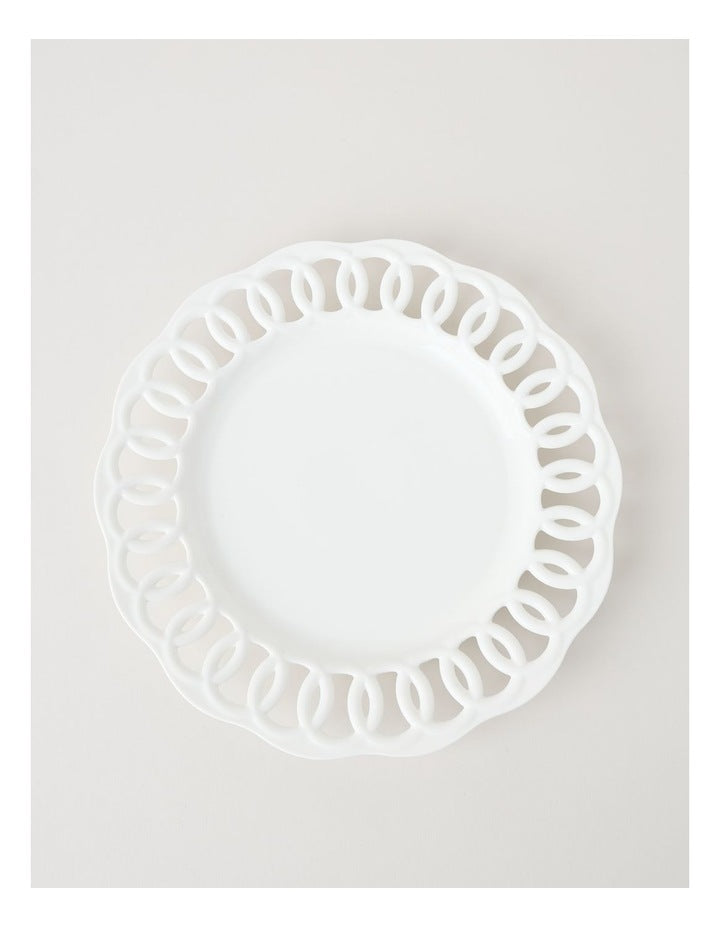 Lattice Charger Plate 33cm in White