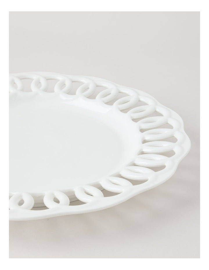 Lattice Charger Plate 33cm in White