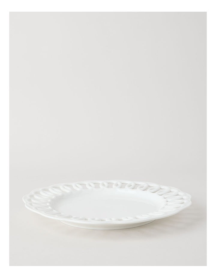 Lattice Charger Plate 33cm in White