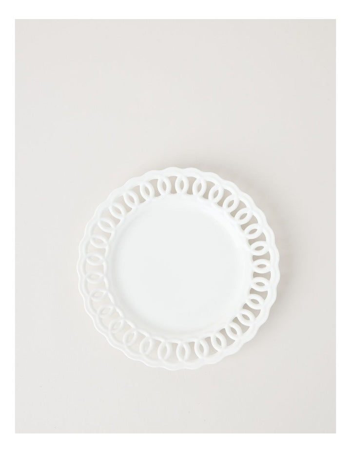 Lattice Side Plate 22cm in White