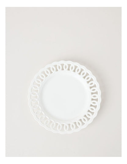 Lattice Side Plate 22cm in White