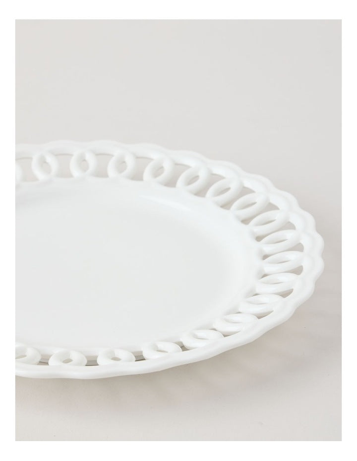Lattice Side Plate 22cm in White
