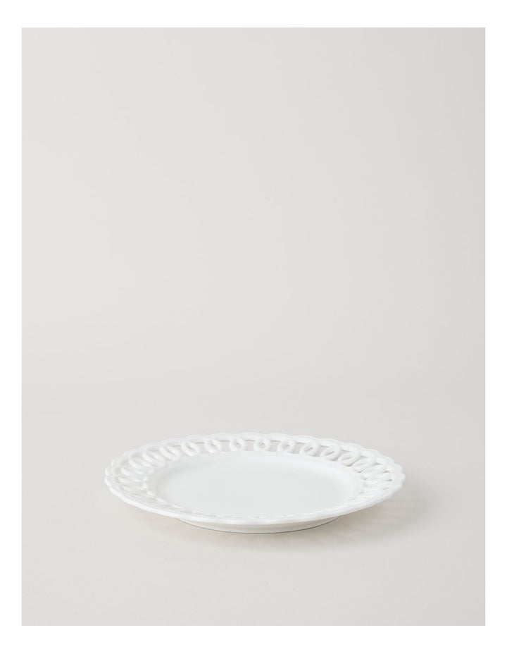 Lattice Side Plate 22cm in White