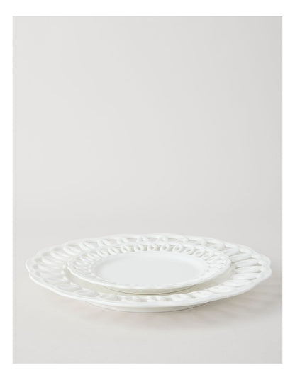 Lattice Side Plate 22cm in White
