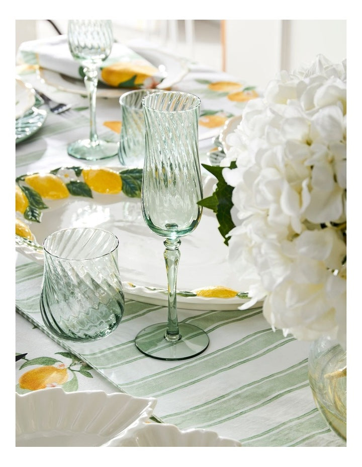 Clara Champagne Glass Set of 4 Green 190ml