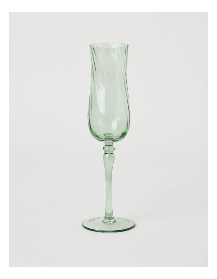 Clara Champagne Glass Set of 4 Green 190ml