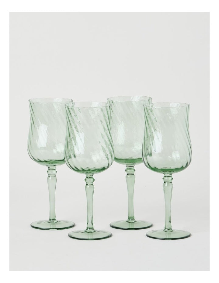 Clara Wine Glass Set of 4 Green 330ml