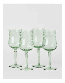 Clara Wine Glass Set of 4 Green 330ml